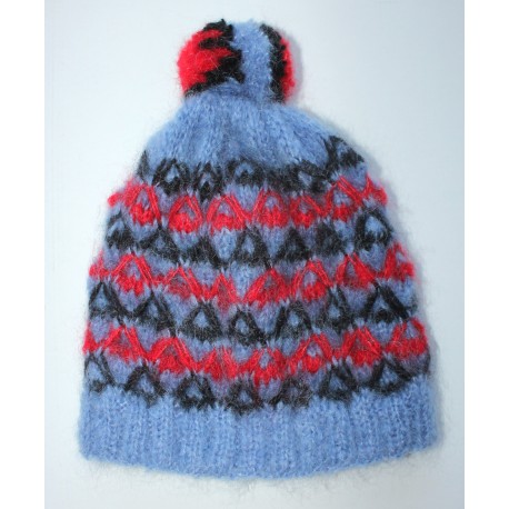 Bonnet croisé bleuet