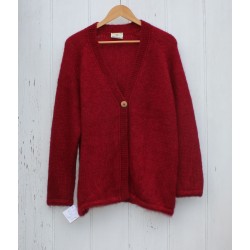 Gilet mailles larges - rubis