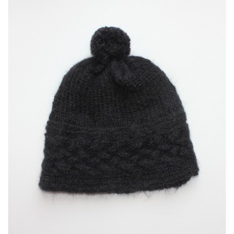 Bonnet à bord torsadé - noir