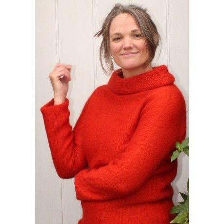 Pull col boule - potiron