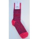 Chaussettes en mohair - rayé - magenta prune