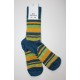 Chaussettes en mohair - rayé bleu paon mangue anis