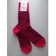 Chaussettes en mohair - rayé prune magenta