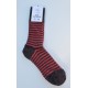 Chaussettes en mohair - rayé chevêche terra cota