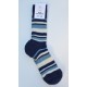 Chaussettes en mohair - rayé bleu (nocturne écru)