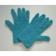 Gants crochetés en mohair et soie - turquoise