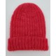 Bonnet mohair et soie terra cota