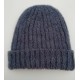 Bonnet mohair et soie gris moyen